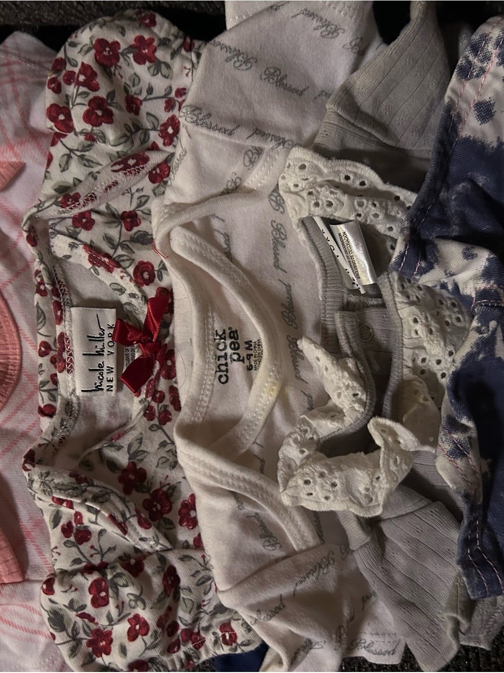 Baby Girl Floral and White Onesie Set